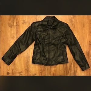 Black leather jackets for woman